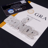 GL BANDZ Letter Pendant Full Inlaid VVS Moissanite Diamonds S925 Silver