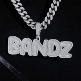 GL BANDZ Letter Pendant Full Inlaid VVS Moissanite Diamonds S925 Silver