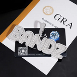 GL BANDZ Letter Pendant Full Inlaid VVS Moissanite Diamonds S925 Silver