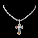 GL Iced Out Color Cross Hip Hop Silver VVS Moissanite Pendant