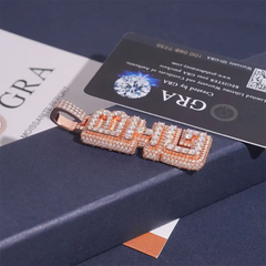 GL BIG Letter Pendant Full Inlaid VVS Moissanite Diamonds S925 Silver