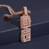 GL BIG Letter Pendant Full Inlaid VVS Moissanite Diamonds S925 Silver