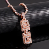 GL BIG Letter Pendant Full Inlaid VVS Moissanite Diamonds S925 Silver