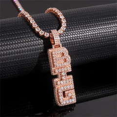 GL BIG Letter Pendant Full Inlaid VVS Moissanite Diamonds S925 Silver