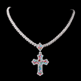GL Color Cross Hip Hop Silver VVS Moissanite Pendant