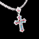 GL Color Cross Hip Hop Silver VVS Moissanite Pendant