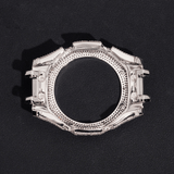 Premium Moissanite Watch Shell – 925 Silver Plated, Hand-Set Stones