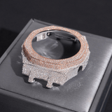 Premium Moissanite Watch Shell – 925 Silver Plated, Hand-Set Stones