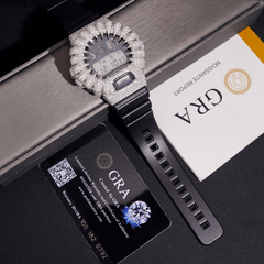 DIY Iced Out DW6900 Gold Plated 925 Silve Moissanite Case