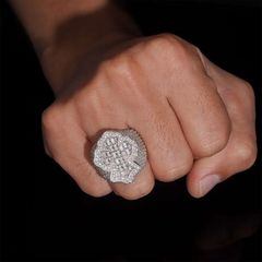 GL Hip Hop Cross Ring Fine Jewelry S925 Silver VVS Baguette Moissanite Cross Cuban Ring