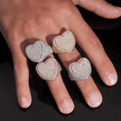 GL Custom Jewelry 925 Sterling Silver moissanite Ring VVS diamond Hip Hop Heart Ring