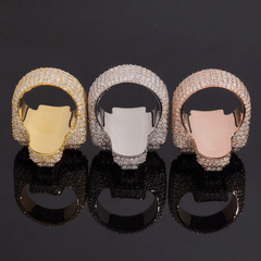 GL Cross Moissanite 925 sterling silver hip hop ring