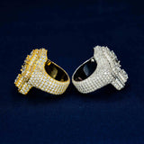 GL Cross Moissanite 925 sterling silver hip hop ring