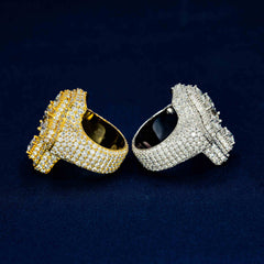 GL Cross Moissanite 925 sterling silver hip hop ring