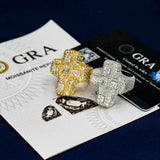 GL Cross Moissanite 925 sterling silver hip hop ring