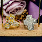 GL Cross Moissanite 925 sterling silver hip hop ring