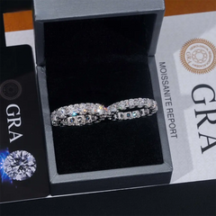 GL Round 4mm 5mm Diamond Band Moissanite Eternity Ring