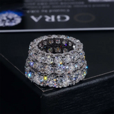 GL Round 4mm 5mm Diamond Band Moissanite Eternity Ring