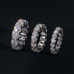 GL Round 4mm 5mm Diamond Band Moissanite Eternity Ring