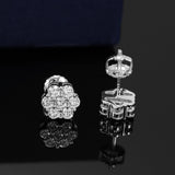 GL 925 Silver Flower Moissanite Earrings