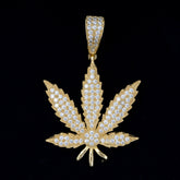 GL Hip Hop Iced Out Maple Leaf S925 Silver VVS Moissanite Pendant
