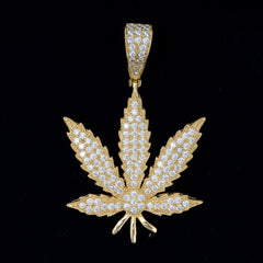 GL Hip Hop Iced Out Maple Leaf S925 Silver VVS Moissanite Pendant