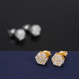 GL 925 Silver Flower Moissanite Earrings