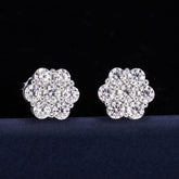 GL 925 Silver Flower Moissanite Earrings