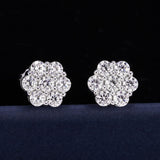GL 925 Silver Flower Moissanite Earrings