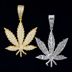 GL Hip Hop Iced Out Maple Leaf S925 Silver VVS Moissanite Pendant
