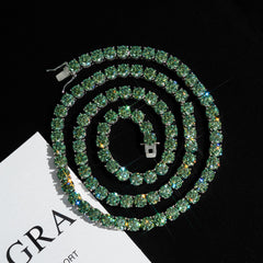 GL Green Moissanite Tennis Chain