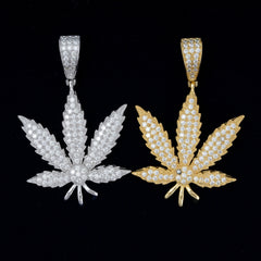 GL Hip Hop Iced Out Maple Leaf S925 Silver VVS Moissanite Pendant