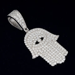 GL Eyes Hand of Fatima Hip Hop Jewelry S925 Silver Moissanite Pendant