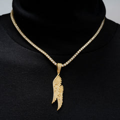 GL Angel Wing Iced Out S925 Silver Moissanite Pendant