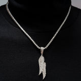 GL Angel Wing Iced Out S925 Silver Moissanite Pendant