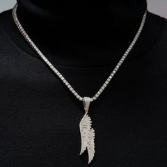 GL Angel Wing Iced Out S925 Silver Moissanite Pendant