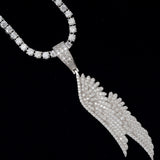 GL Angel Wing Iced Out S925 Silver Moissanite Pendant