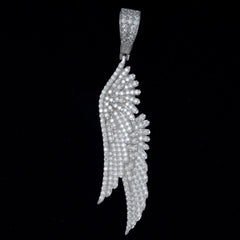 GL Angel Wing Iced Out S925 Silver Moissanite Pendant