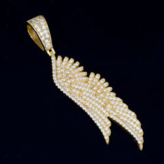 GL Angel Wing Iced Out S925 Silver Moissanite Pendant