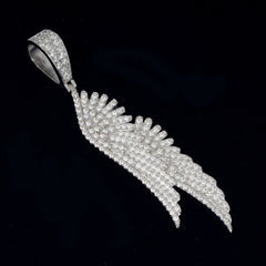 GL Angel Wing Iced Out S925 Silver Moissanite Pendant