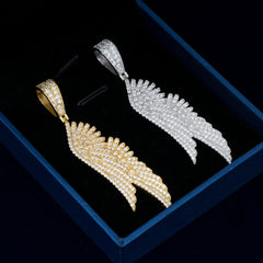 GL Angel Wing Iced Out S925 Silver Moissanite Pendant