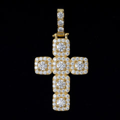 GL Hip Hop Ice Out Moissanite Cross pendant