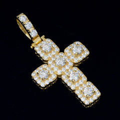 GL Hip Hop Ice Out Moissanite Cross pendant