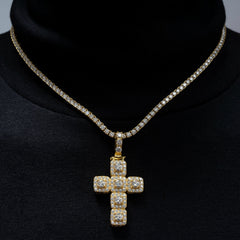 GL Hip Hop Ice Out Moissanite Cross pendant