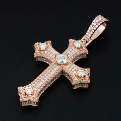 【US 3 Days Delivery】GL Iced Out Hip Hop Rapper Jewelry VVS Diamond Moissanite Cross Pendant