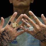 GL Cross Moissanite 925 Sterling Silver Hip Hop Ring