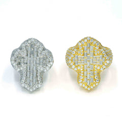 GL Cross Moissanite 925 Sterling Silver Hip Hop Ring