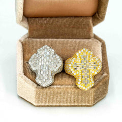 GL Cross Moissanite 925 Sterling Silver Hip Hop Ring