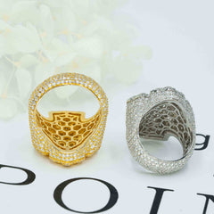 GL Cross Moissanite 925 Sterling Silver Hip Hop Ring