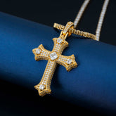 925 Sterling Silver Iced Out Hip Hop Rapper Jewelry Men VVS Diamond Moissanite Cross Pendant